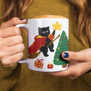 Magic Christmas Cat Ceramic Mug
