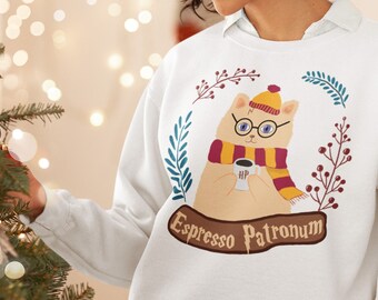 Sweat-shirt des fêtes douillet avec chat
