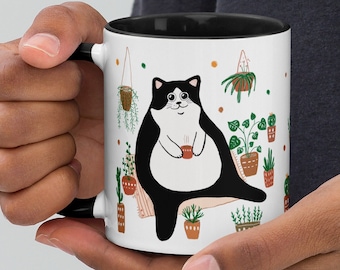 Tuxedo Cat Coffee Mug: Funny Fat Kitty Gift