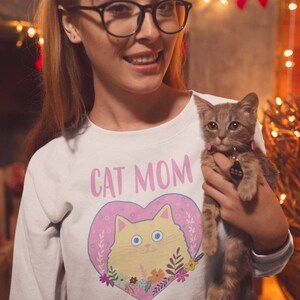 Katzenmama Sweatshirt | Geschenkidee zum Muttertag | Süßer Pullover für Mama