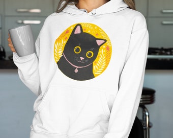 Charming Black Cat Hoodie