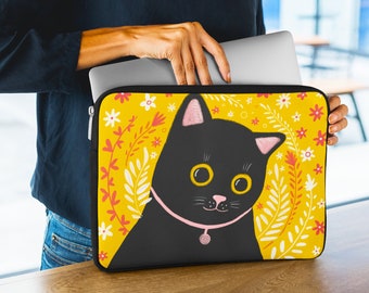 Black Cat Laying On Smiling Halloween Pumpkin Laptop Sleeve Case Carring Light Computer Protector Notebook Bag with Adjustable Strap for 15 Inch-15.4 Inch Ultra-Bag Black Cat Laying On Smiling Halloween Pumpkin Laptop Sleeve Case Carring Light Computer Protector Notebook Bag with Adjustable Strap for 15 Inch-15.4 Inch Ultra-Bag