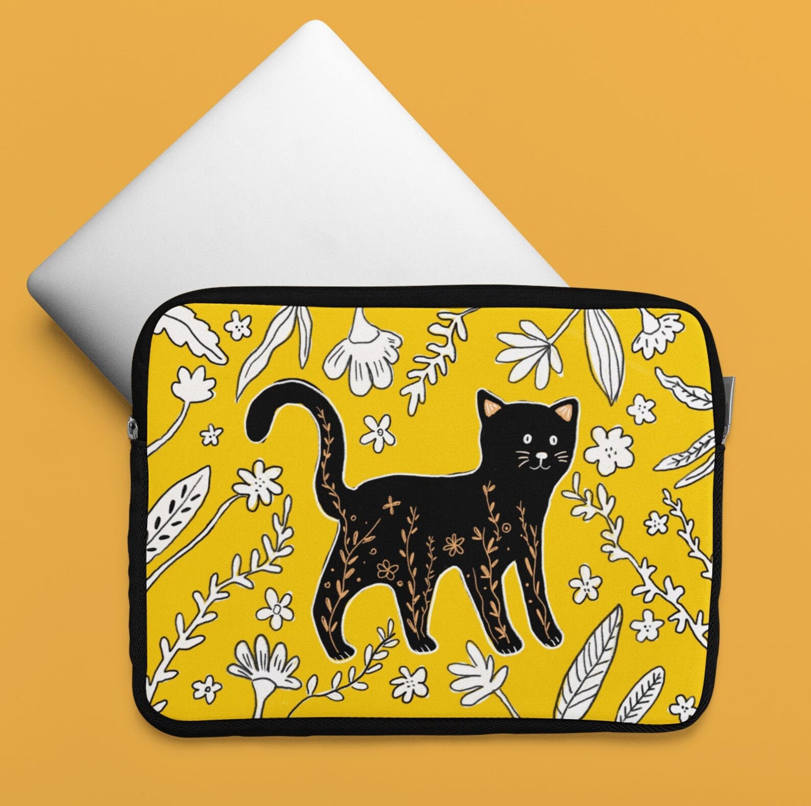 Grey Black Catfish Laptop Sleeve
