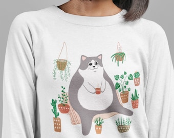 white cat sweater