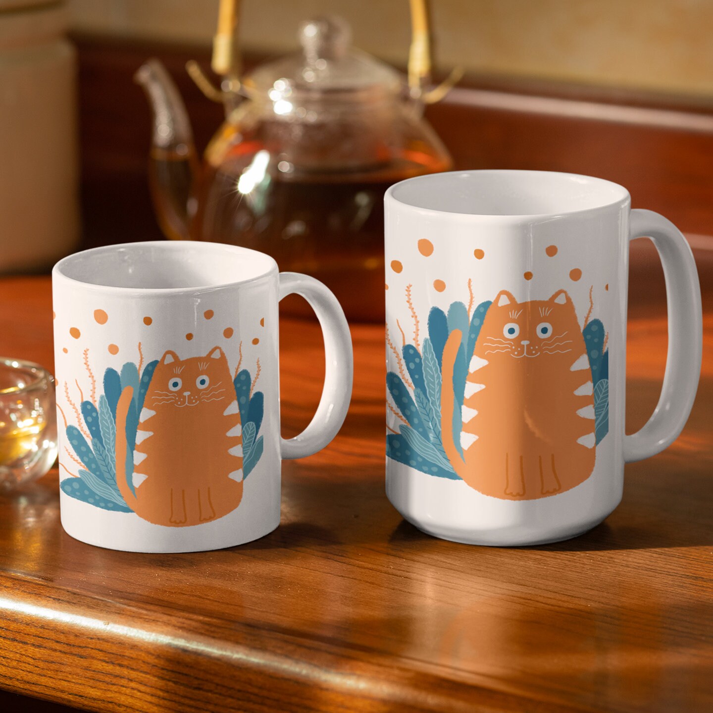 Orange Cat Coffee Mug Cat Lover Birthday Gift Funny Coffee Etsy