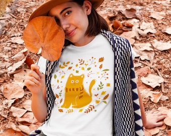 Herbst Katze T-Shirt