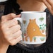 Cute Orange Cat With Plants Coffee Mug | Funny Mug for Cat Mom | Plants And Flowers Lovely Cup | Fat Ginger Cat Gift 