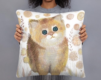 Little Yellow Kitten Pillow