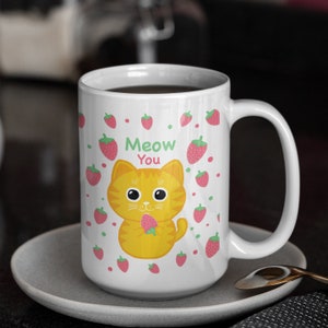 Meow You Cute Strawberry Mug
