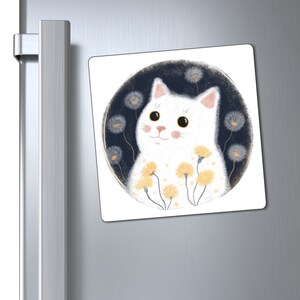 かわいい白猫のマグネット