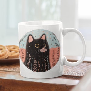 Cute Black Cat Coffee Mug