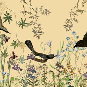 Animal collage, botanical poster, decoration for the living room