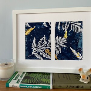Botanical wall art, poster with a ferns for home gallery, a unique housewarming gift