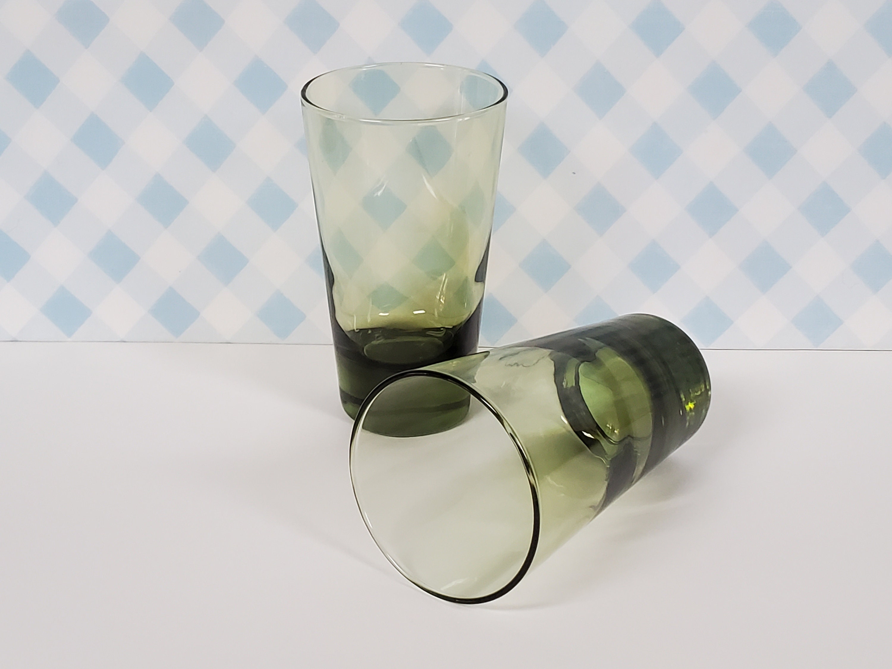 2x Creative Glass Cups Cute Ripple Shaped Vintage Drinking Glasses