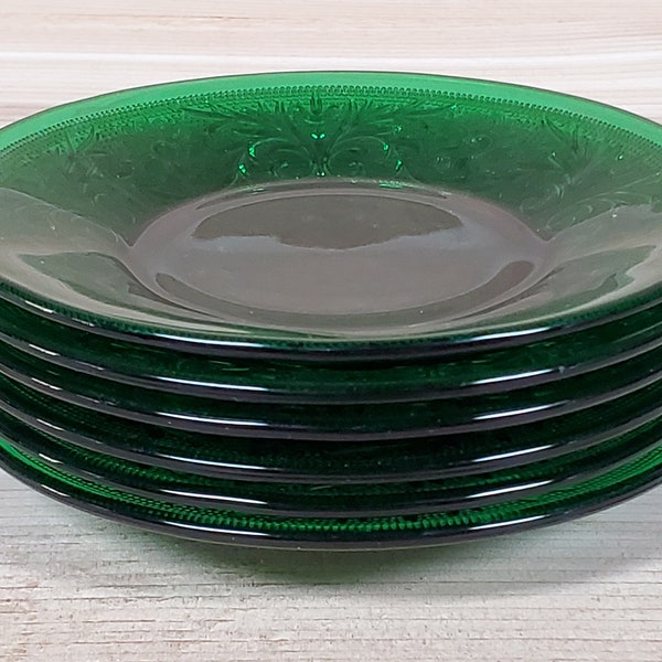 Green Glass Plates Etsy