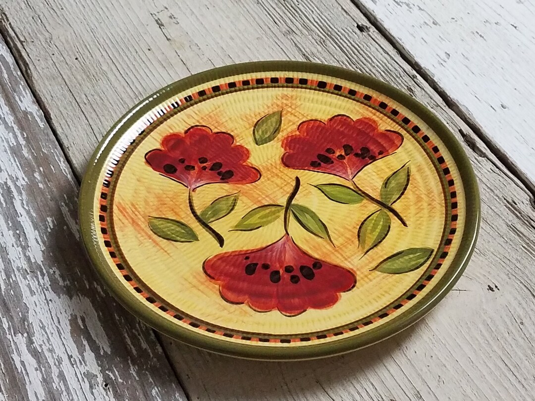 Vintage Decorative Salad Plate Red Poppies LOLA by Tabletops Etsy