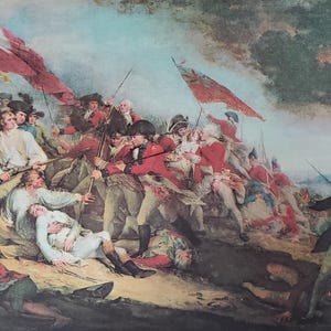 Vintage Patriotic Art Print; Battle of Bunker's Hill (#4276) by John Trumbull from Yale University Art Gallery © New York Graphic Society