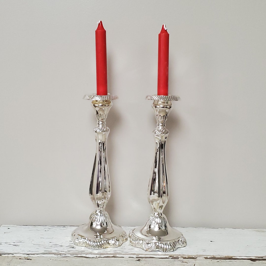 Vintage Silver Plate Candlestick Holders X2 by International Etsy