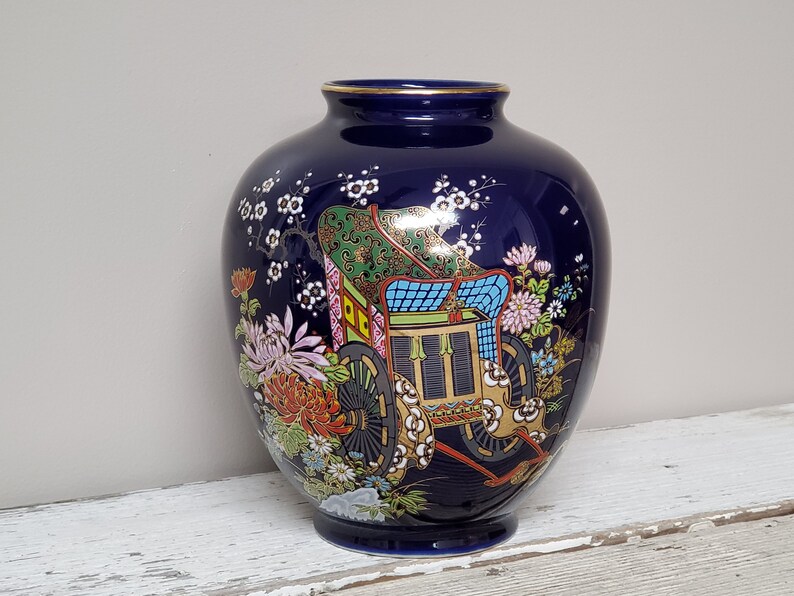 Vintage Japanese KUTANI Ginger Jar Vase/Urn NO LID 7 H Etsy