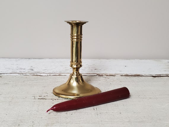 Vintage Candlestick Holder taper Oval Brass Candle Holder Bedside