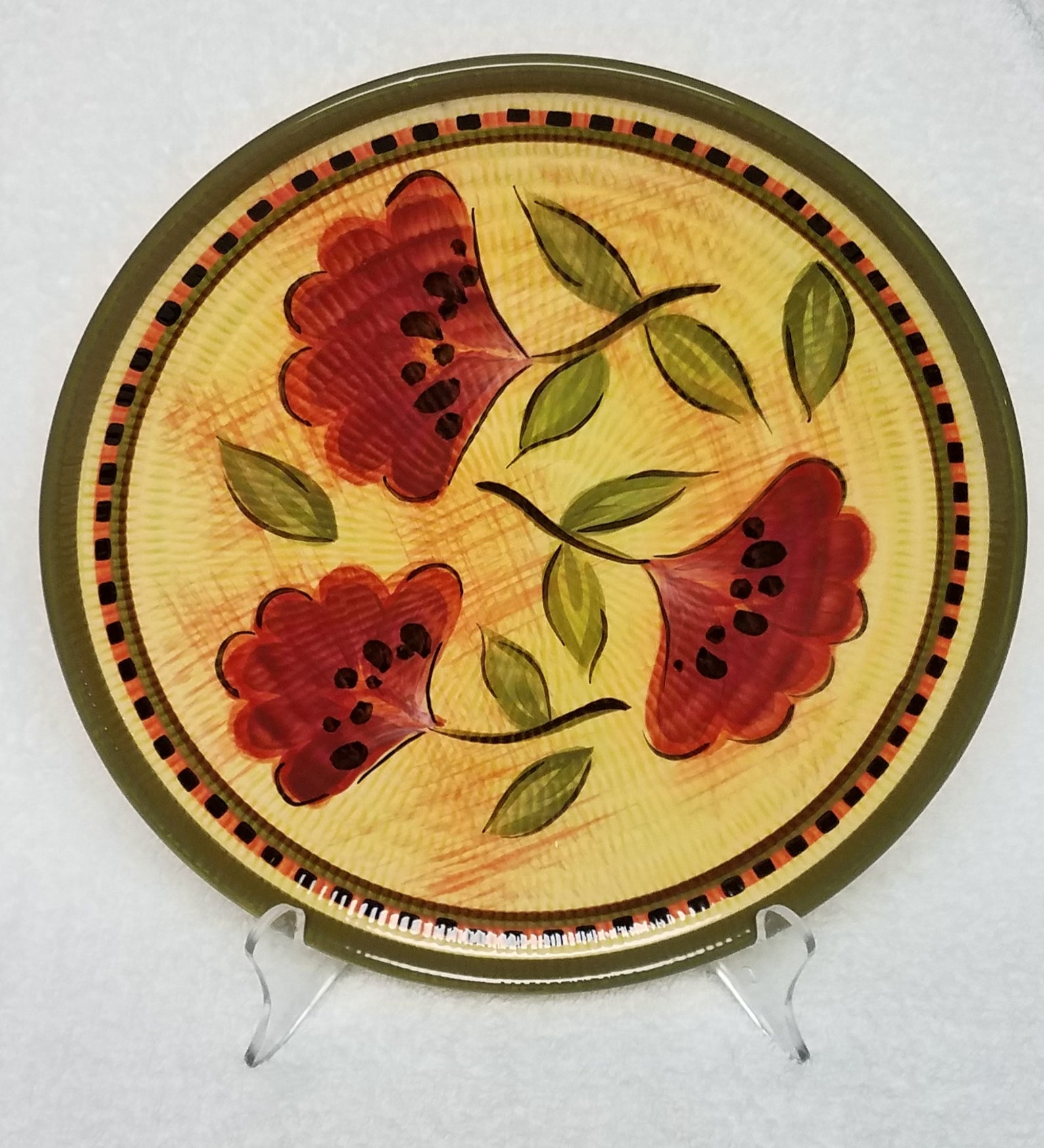 Vintage Decorative Salad Plate Red Poppies LOLA by Tabletops Etsy
