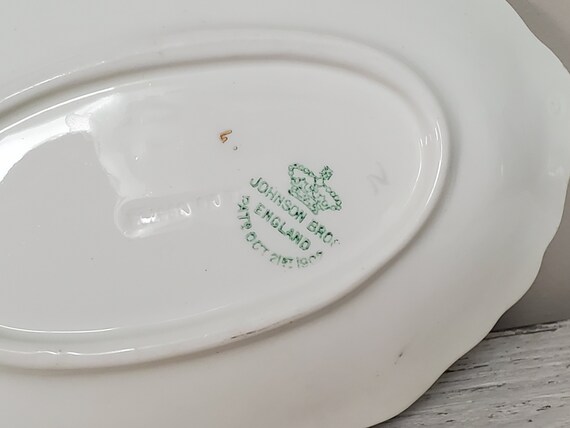 Vintage Oval Trinket Dish by Johnson Brother's En… - image 10