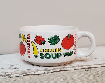 Vintage Vegetable Medley Soup Mug by HOUSTON FOODS (HF) Soups & Vegetables Tomato Soup, Chicken Soup, Vegetable Soup, Pea Soup, Onion Soup