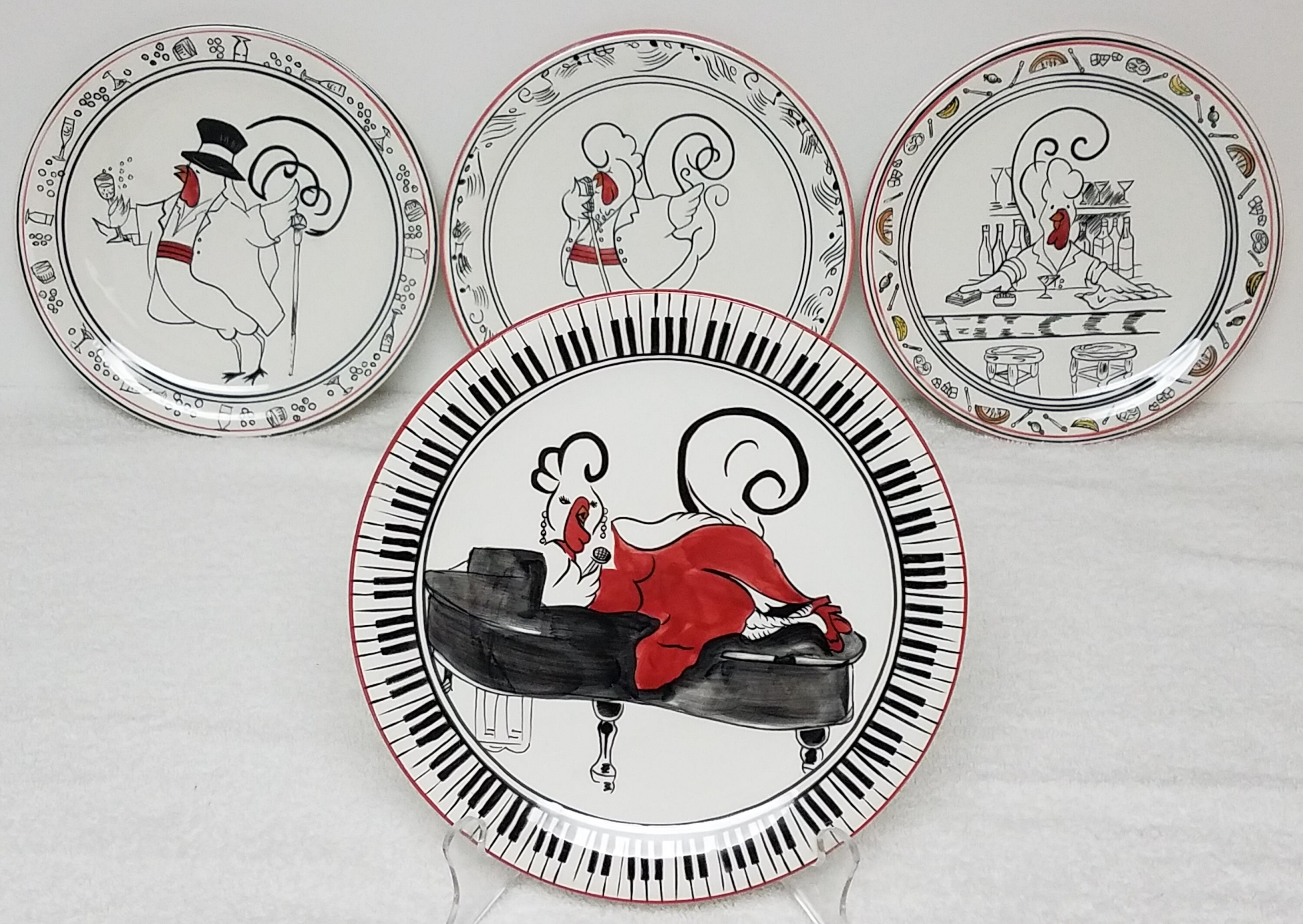 Vintage Novelty Chicken Side Plates set of 4 the Etsy