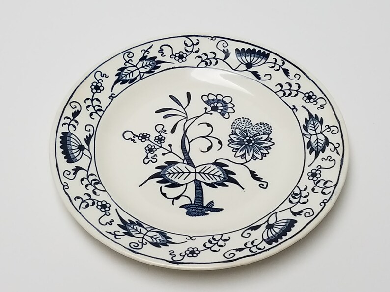 Vintage azul cebolla saucer pintado a mano cobalto azul diseño | Etsy