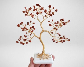 Jasper Tree, 42 Anniversary Gift for Parents, Healing Gemstone Tree