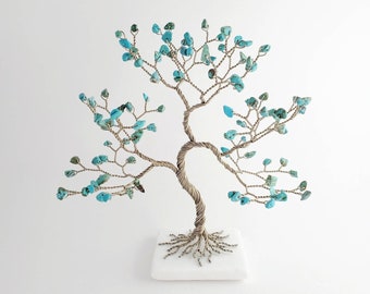 Turquoise Tree of Life, 11th Anniversary Gift, December Birthstone