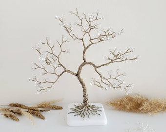 Clear Quartz Crystal Tree, 10th Anniversary Gift, Shelf Decor