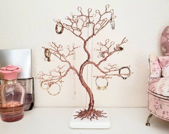 Albero ad anello in filo metallico, porta braccialetti, organizzatore di gioielli, regalo di compleanno