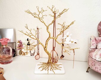 Soporte de joyería de árbol, soporte para pendientes, almacenamiento de collares, organizador de joyas, regalo de hija