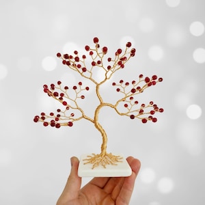 40th Anniversary Gift for Parents, Ruby Jade Tree of Life