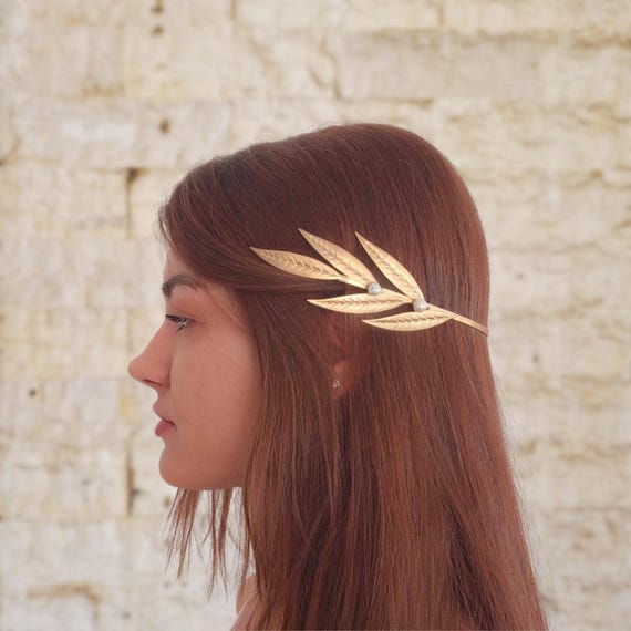 Greek Goddess Headband, Olive Leaf Hair Jewelry  display picture 2
