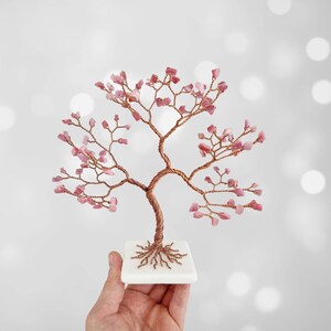 Roze kattenoogsteenboom, 18e verjaardagscadeau voor haar, verjaardagscadeau