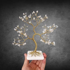 Opalite Tree, 14th Wedding Anniversary Gift for Wife, October Birthstone, Handmade Decor