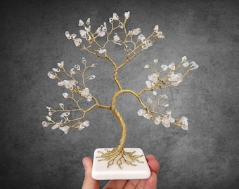 Opalite Tree, 14th Wedding Anniversary Gift for Wife, October Birthstone, Handmade Decor