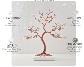 New Beginnings Gift, Crystal Tree of Life, Housewarming Decor,
