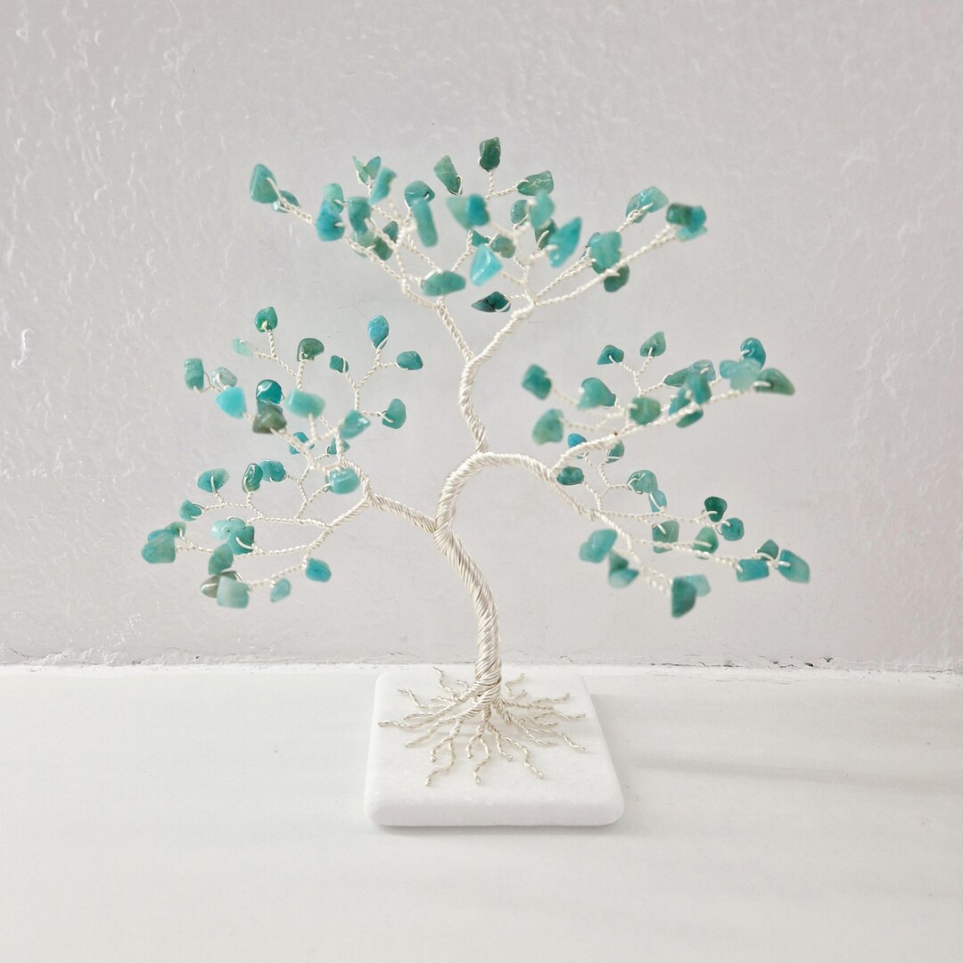 Amazonite Stone Tree, Elegant Birthday Gift, Eclectic Decor - Etsy