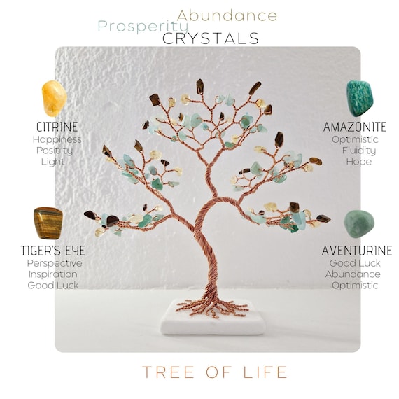 Prosperity Crystal Tree, Manifestation Gift, Office Decor, Money Tree