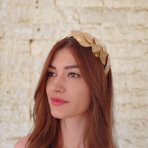 Greek Goddess Crown, Metal Leaf Tiara Headband, Hair Accessory