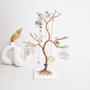 Árbol de joyería de cobre, soporte para pulseras, soporte para joyas, regalo de cumpleaños para esposa