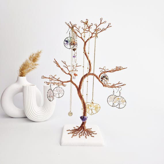 Copper Jewelry Tree, Bracelet Holder, Jewellery Stand, Birthday Gift for Wife