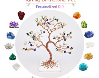 Personalized  Family Birthstone Tree of Life, Custom Meaningful Gift