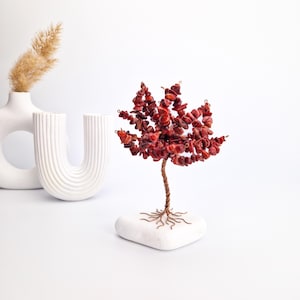 Mini arbre de pierre gemme de corail, cadeau pour l'hôte, décoration minimale