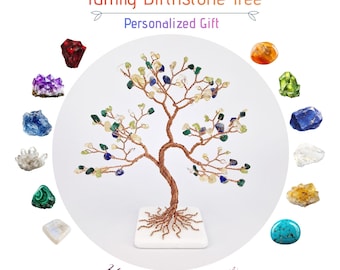 Custom Family Birthstone Tree, Personalized Tree of Life