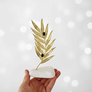 Greek Brass Olive Branch, Corporate Gift, Home Decor, Metal Sculpture