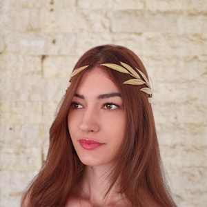 Metal Olive Leaf Crown, Greek Mythology Jewelry, Goddess Crown, Hair Accessory | Metal Olive Leaf Bracelet